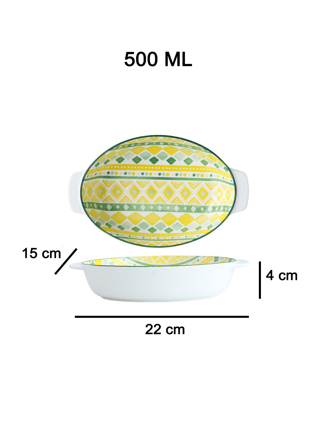VON CASA Fancy Serving Platters - Yellow, 500Ml