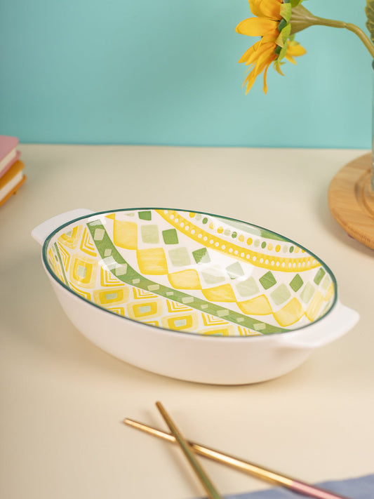 VON CASA Fancy Serving Platters - Yellow, 500Ml