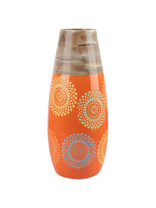 VON CASA Ceramic Multicolor Oval Shaped Vase - VON CASA