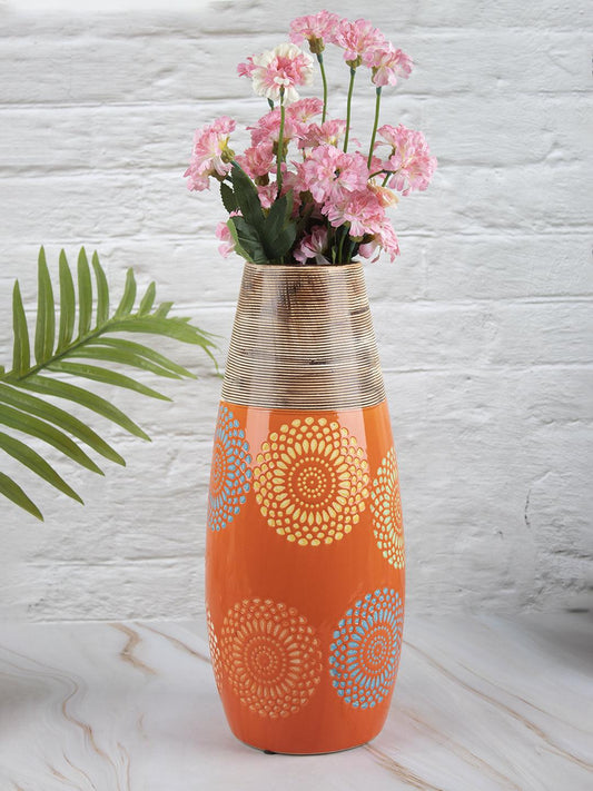 VON CASA Ceramic Multicolor Oval Shaped Vase - VON CASA