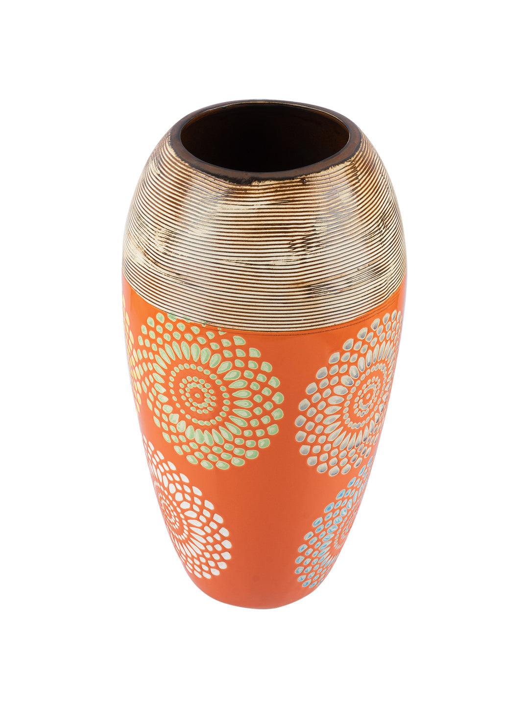 VON CASA Ceramic Multicolor Oval Shaped Vase - VON CASA