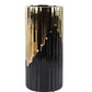 VON CASA Ceramic Gold +Black Cyclendrical Vase - VON CASA