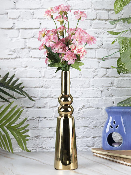 VON CASA Ceramic Gold Triangle Shaped Vase - VON CASA