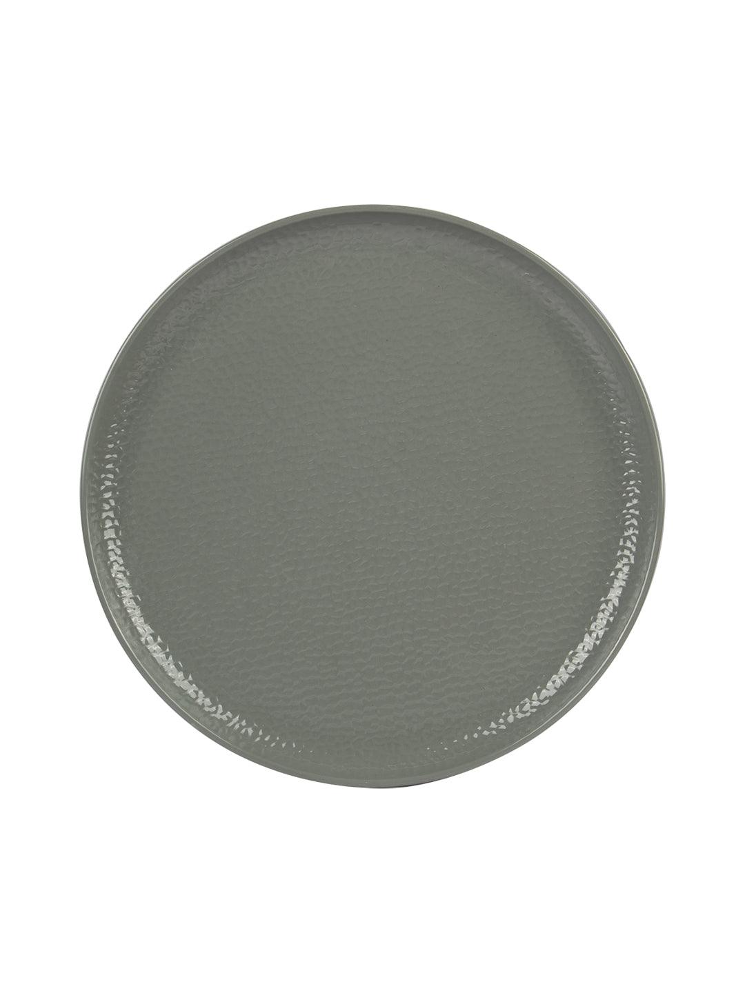 VON CASA Melamine Round Full Plate - Set of 6, Grey