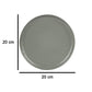 VON CASA Melamine Round Quarter Plate - Set of 6, Grey