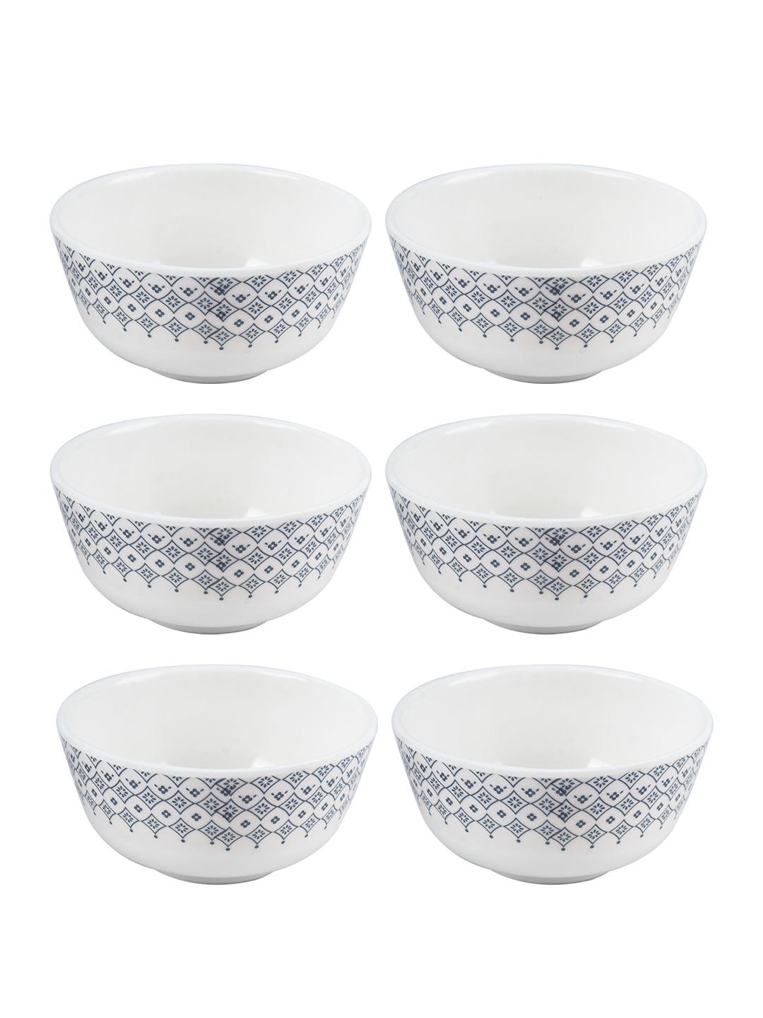VON CASA Melamine Round Soup Bowl - Set of 6, White