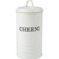 Mild Steel White Cylindrical Chini Jar (1200ML)