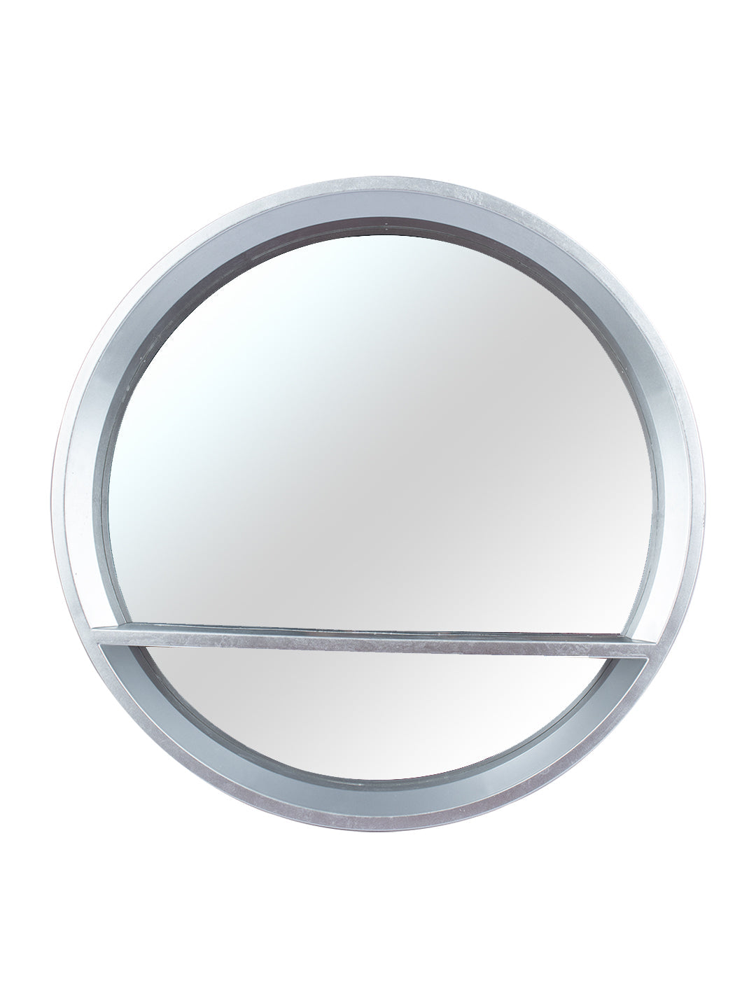 Plastic Grey Round Wall Mirror