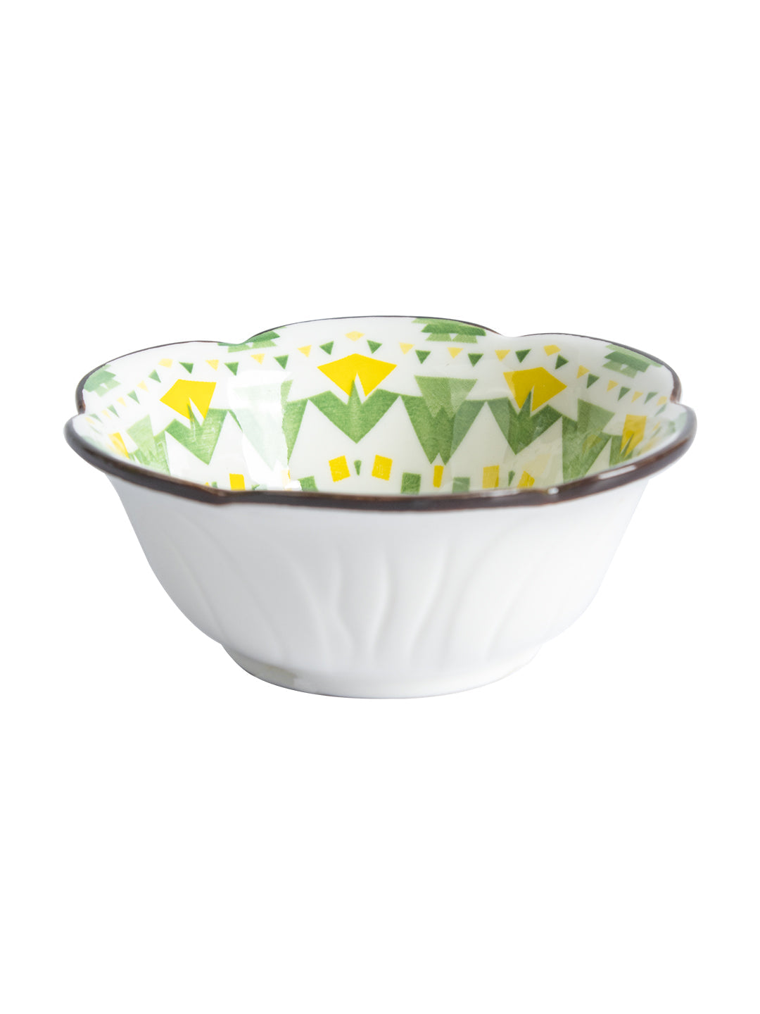 VON CASA 120 Ml Ceramic Serving Bowls - Green, Set Of 2