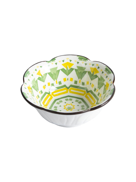 VON CASA 120 Ml Ceramic Serving Bowls - Green, Set Of 2