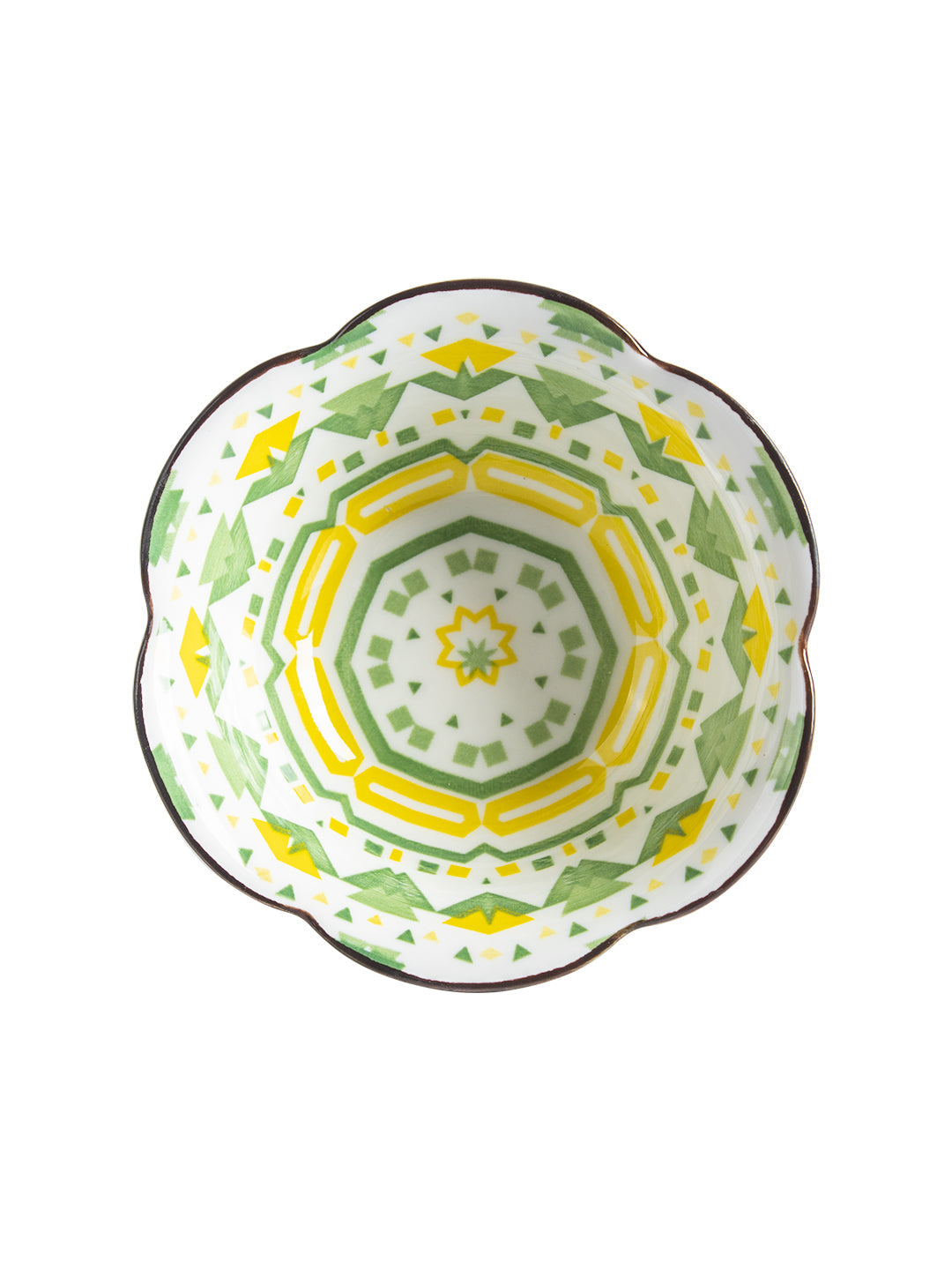 VON CASA 120 Ml Ceramic Serving Bowls - Green, Set Of 2