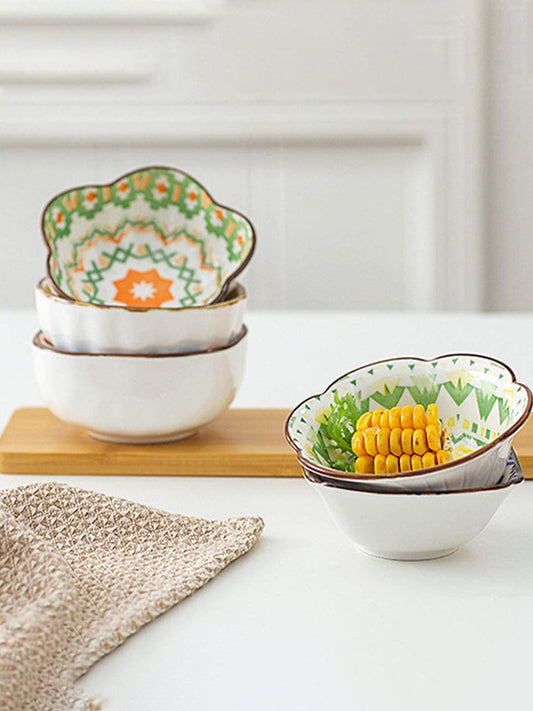 VON CASA 120 Ml Ceramic Serving Bowls - Green, Set Of 2
