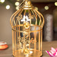 VON CASA Diwali Decoration Item GOLDEN CAGE T -LITE HOLDER PACK OF 2