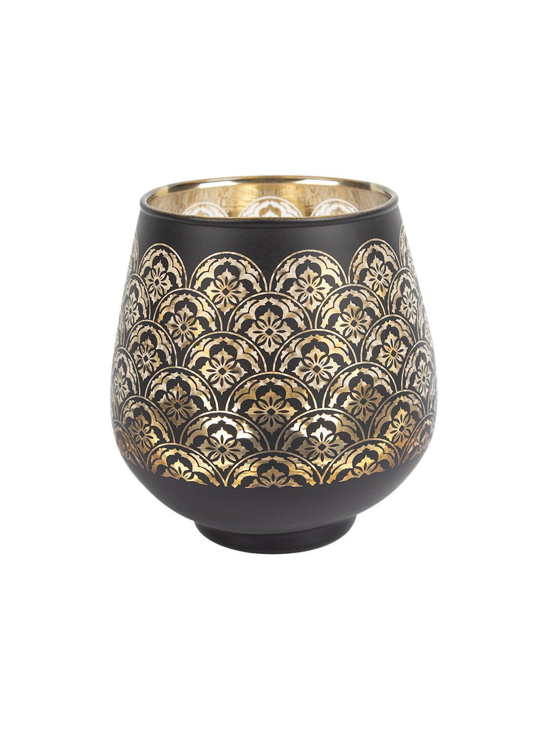 VON CASA Golden Glass Tealight Candle Holders Pack Of 2 Pcs