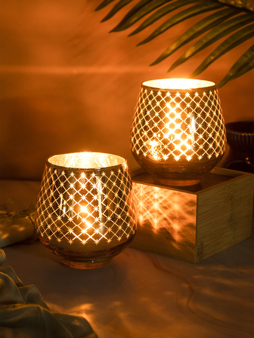 VON CASA Diwali Tealight Candle Holders Pack Of 2 Pcs
