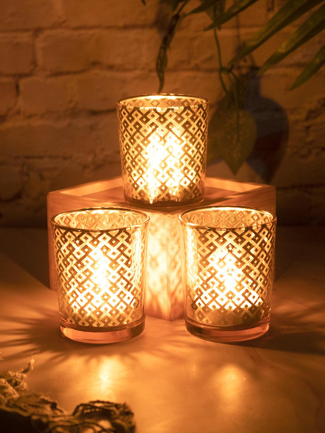 VON CASA Table Tealight Candle Votive Holders Pack Of 3 Pcs