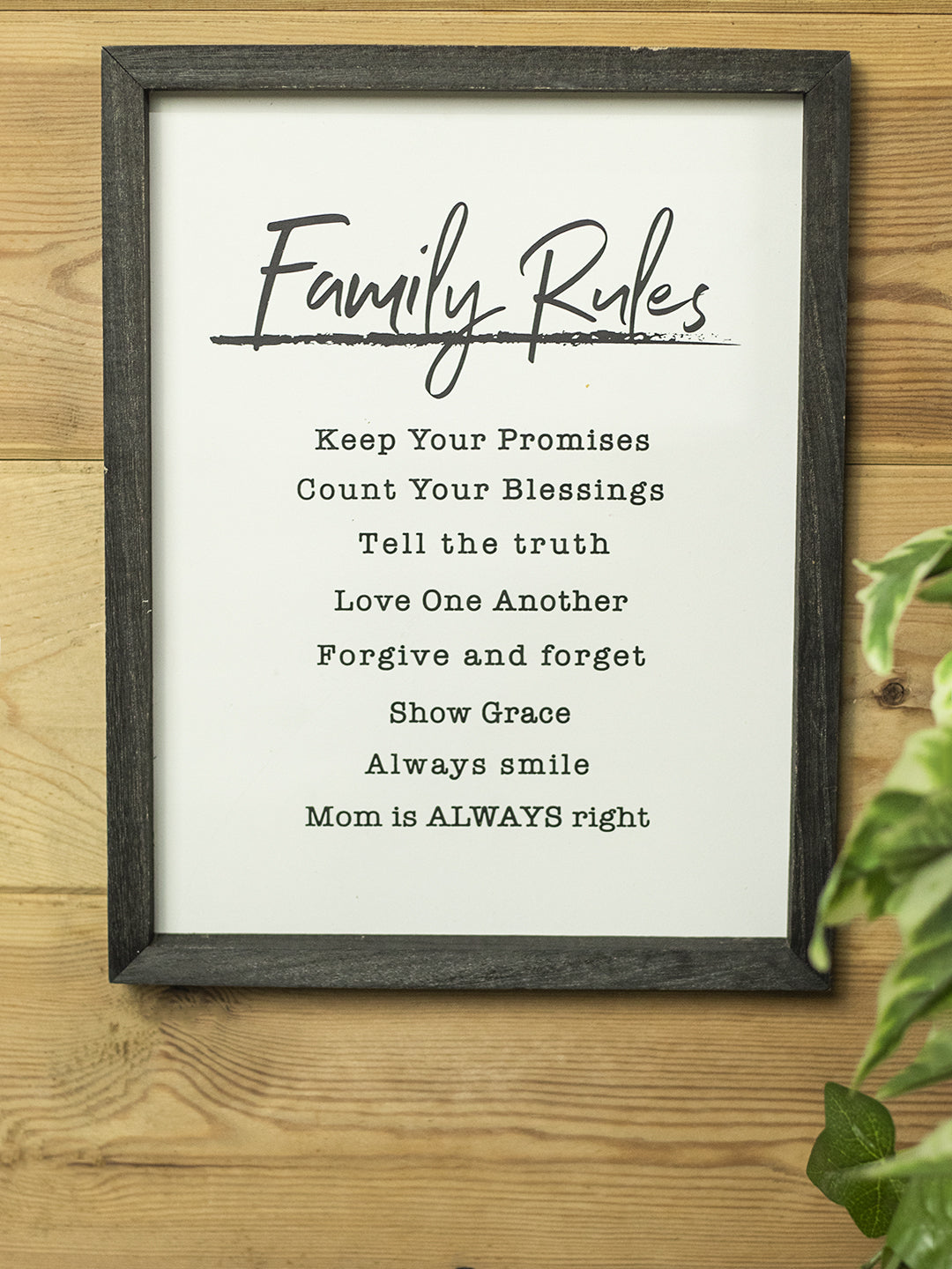 VON CASA Decorative Wall Plaques - family rules