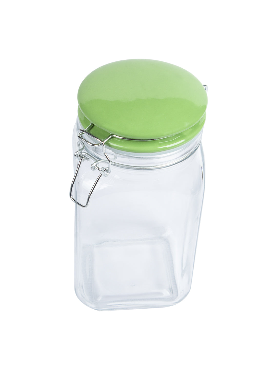 Glass Jar With Green Ceramic Lid - 1200 Ml