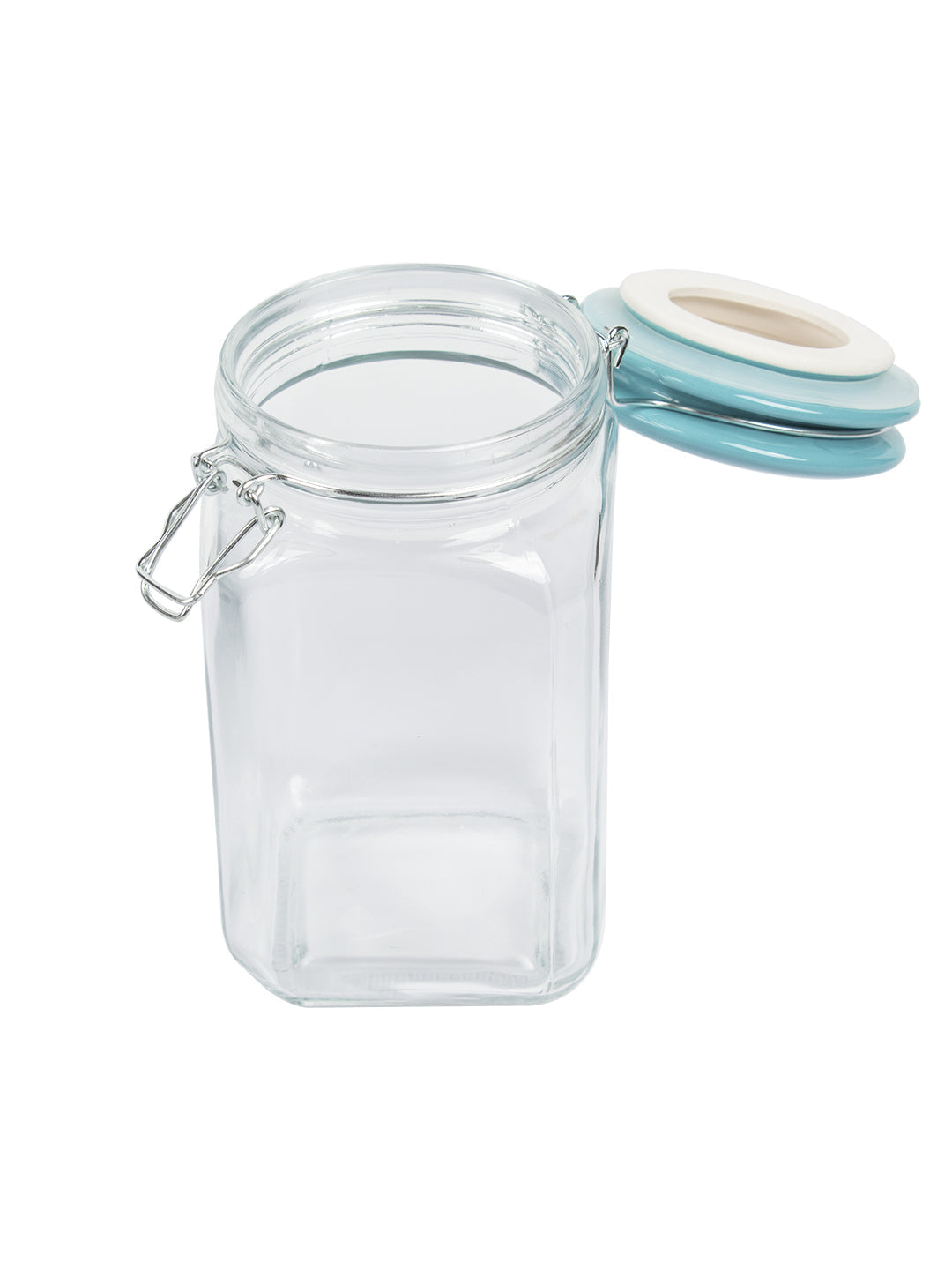 Glass Jar With Skyblue Ceramic Lid - 1200 Ml