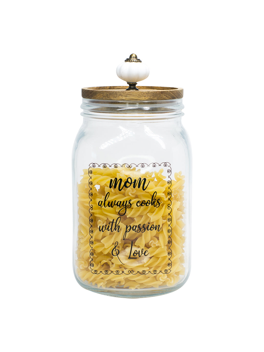 Glass Jar With Wooden Lid -1500 Ml
