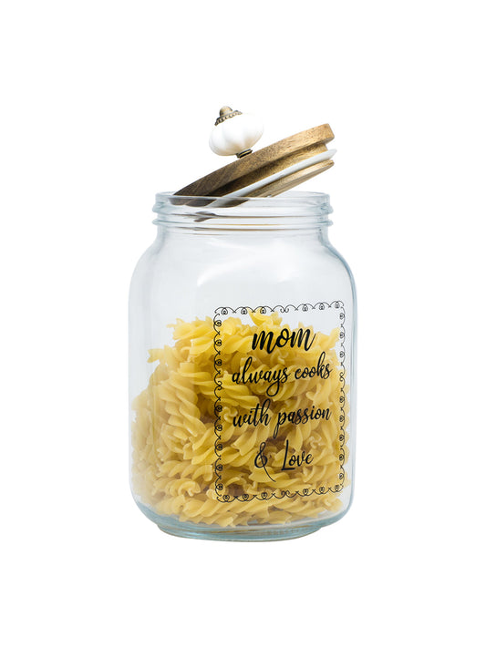 Glass Jar With Wooden Lid -1500 Ml