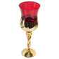 VON CASA Decorative Vintage Red Tinted Glass Candlestick Holder