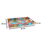 VON CASA Tray with Handle, Multiple Style Print, Multicolour, MDF